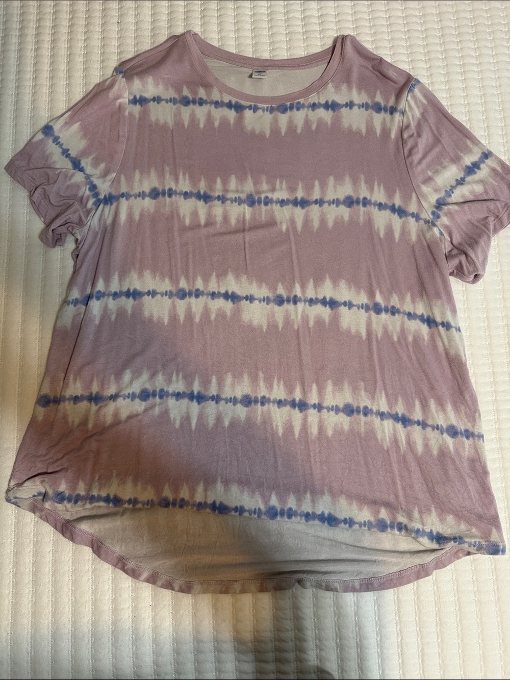 Old Navy Women’s Luxe pinkish lavender Tie-Dye Short Sleeve Tee